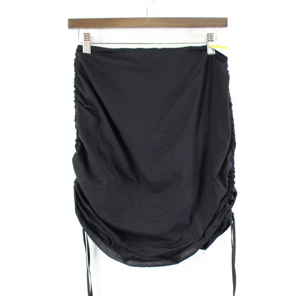Lulus Got‎ it Like That Drawstring Ruched Mini Skirt Black Size S - Picture 2 of 9